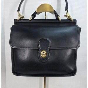 Vintage Coach Willis Black With Brass Hardware K8U-9927 Made In Hungary‎